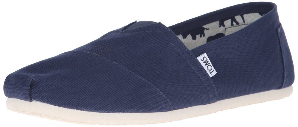 TOMS Women's Classic Alpargata Slip-On Shoe Navy Canvas 8 M